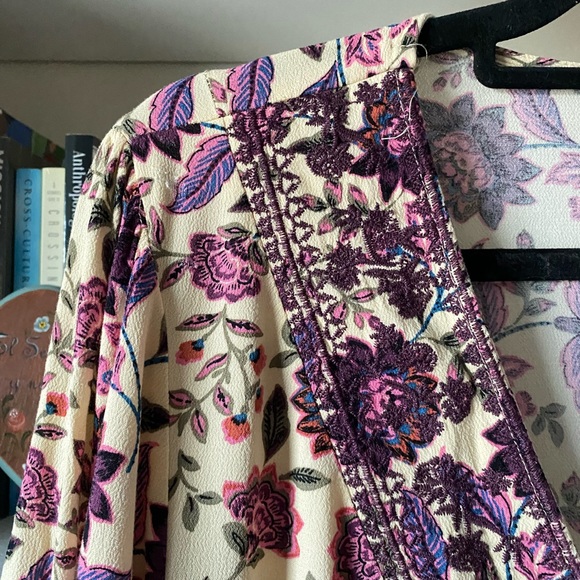 Torrid | Babydoll Floral Crepe Embroidered Lace Up Top - Picture 5 of 10